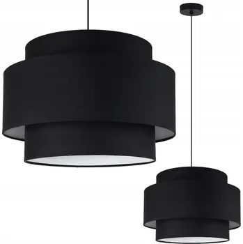 ZÁVĚSNÁ LAMPA STROPNÍ LUSTR ČERNÉ STÍNIDLO 40CM DO LOŽNICE OBÝVÁKU E27