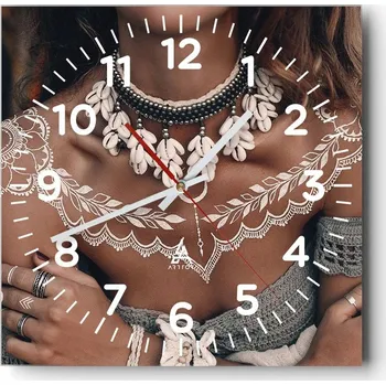 Hodiny Nástěnné hodiny do obýváku 40x40 Akt těla Bez zvukové sklo Tiché hodiny