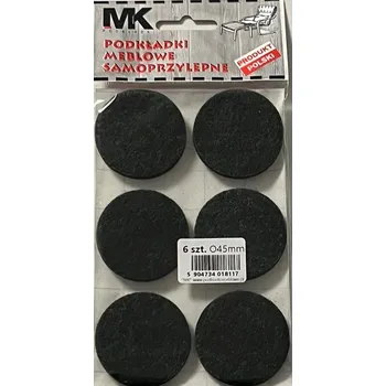 Podložka pod nábytek Filcové podložky MK Kulaté podložky 45 mm černé 6 kusů