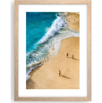 Obraz Obraz plakát v rámu světlý dub do obývacího pokoje 30x40 pláž foto plakáty na zeď