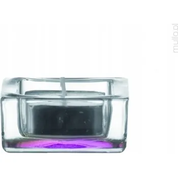 Svícen DEKORATIVNÍ svícen čtvercový na čajovou svíčku leonardo skleněný fialový