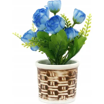 umělá květina UMĚLÉ KVĚTY V KVĚTINÁČI 17cm RŮZNÉ DRUHY