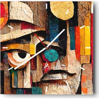 Hodiny Velké nástěnné hodiny 40x40 Abstrakce Skleněné tiché hodiny