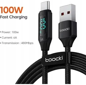 Datový kabel Kabel Toocki USB - USB 3.1 typ C, 1 m, modrý