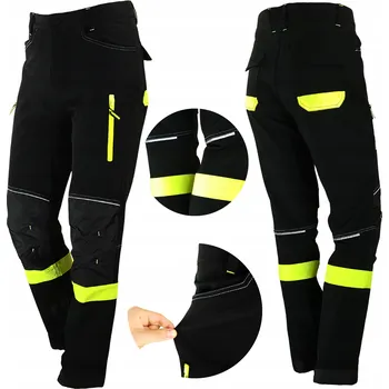 Pracovní obuv Pracovní kalhoty 24h-BOZP černé polyester velikost 44 voděodolné s reflexními prvky
