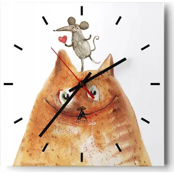 Hodiny Velké nástěnné hodiny 40x40 cm pro děti - Skleněné a tiché