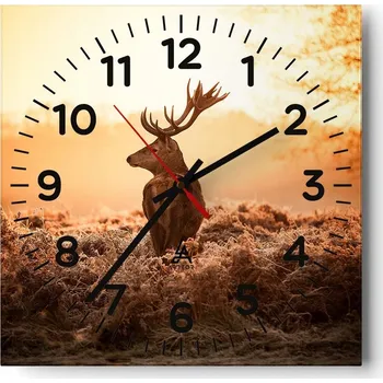 Hodiny Kuchyňské nástěnné hodiny 30x30 Krajina Skleněné hodiny do obýváku Moderní Tiché