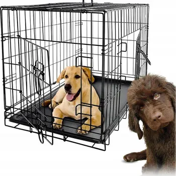 Obraz Kovová klec pro psa 76x54x62 cm s funkcí přepravky