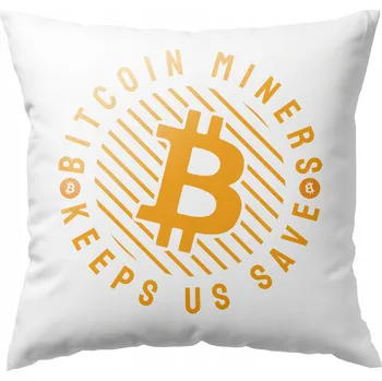 Polštář POLŠTÁŘ S MODERNÍM POTISKEM BITCOIN KRYPTOMĚNY - TRENDY KRYPTO MOTIV