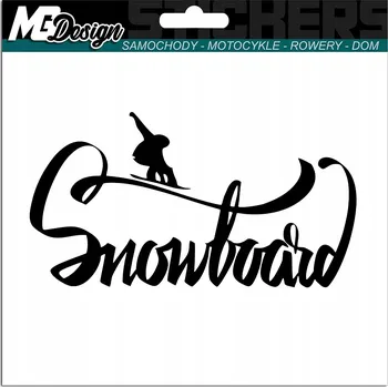 Samolepicí dekorace na vozidlo NÁLEPKA na auto - motiv SNOWBOARD 10x19 cm