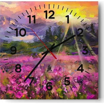 Hodiny Kuchyňské nástěnné hodiny 30x30 Abstrakce Skleněné hodiny do obýváku Moderní Tiché