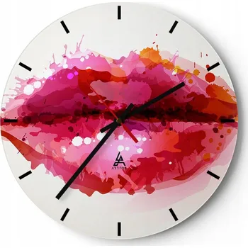 Hodiny Velké nástěnné hodiny 40x40 Abstrakce Skleněné hodiny Kulatý Tiché