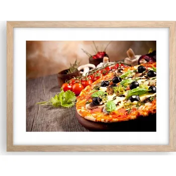 Obraz Obraz plakát v rámu světlý dub do obýváku 40x30 gastronomie foto na zeď