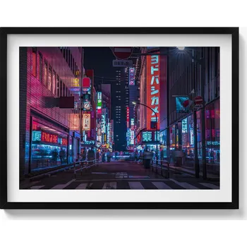 Obraz Závěsný obraz na zeď dekorace do bytu Asijské město v noci 80x60 cm