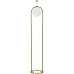 STOJACÍ LAMPA PODLAHOVÁ VYSOKÁ 168cm DO OBÝVÁKU ZLATÁ KOVOVÁ BÍLÁ KOULE