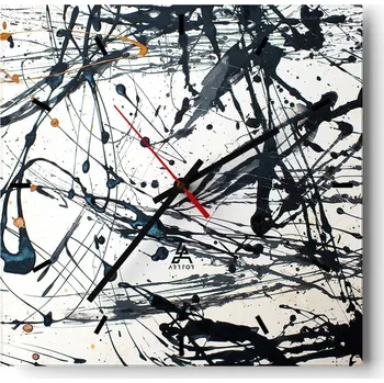 Hodiny Velké nástěnné hodiny 40x40 Abstrakce Skleněné tiché hodiny