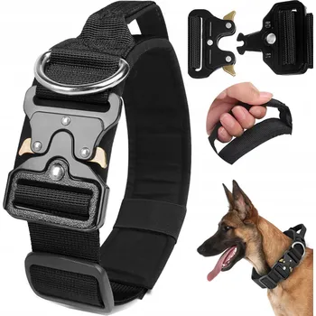 Obojek pro psa Černý obojek pro psa velikosti L, 35-55 cm, s rychloupínací sponou