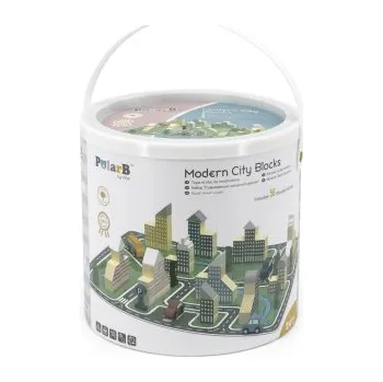 Dřevěná hračka Dřevěná stavebnice 56 kostek - město