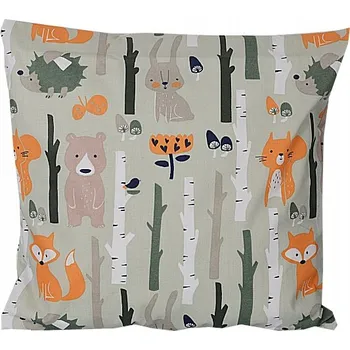 Polštář POVLEČENÍ NA POLŠTÁŘ 40X40 BAVLNĚNÉ JASIEK NA DEKORAČNÍ POLŠTÁŘ S ZIPEM LIŠKY