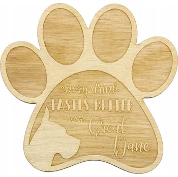 Podtácek Německá doga gravírované podtácky pod hrnek se psem, 4 kusy, jméno psa