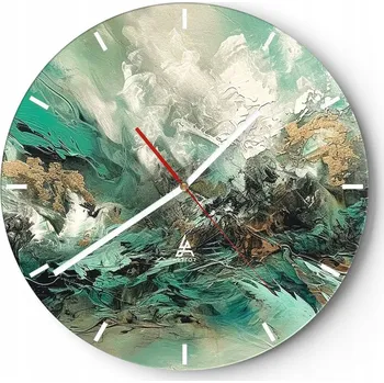 Hodiny Velké nástěnné hodiny 40x40 Abstrakce Skleněné hodiny Kulatý Tiché