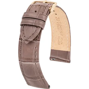 Řemínek na hodinky Kožený řemínek Hirsch Duke S 01028337-1, hnědý, teletina, délka S, Quick Release - 20 mm