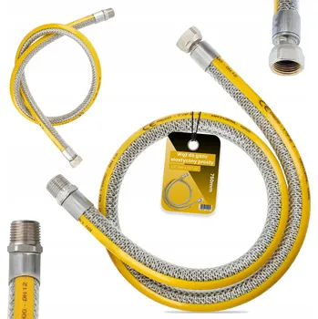 Plynová hadice Hadice na ZEMNÍ PLYN 750 mm Plynová pro SPORÁKY, LAHVE s plynem, ELASTICKÁ CH