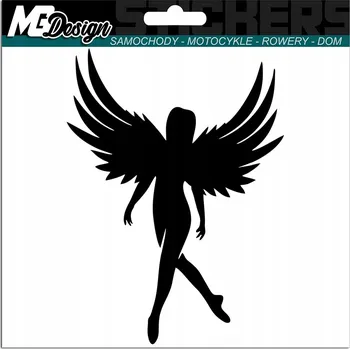 Samolepicí dekorace na vozidlo SAMOLEPKA na auto ANDĚL ŽENA KŘÍDLA 15x20