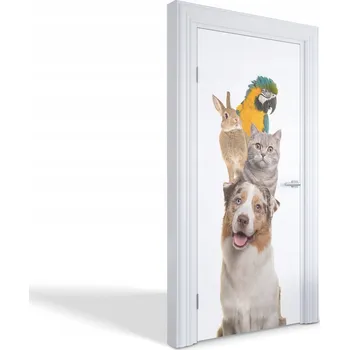 Fototapeta Ozdobná dekorativní fólie na dveře, nábytek, skříň – Domácí mazlíčci 95x205 cm