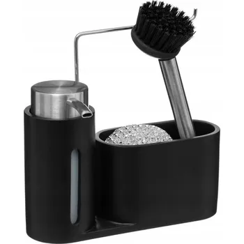 Odkapávač na nádobí Kuchyňský organizér s příslušenstvím ČERNÝ