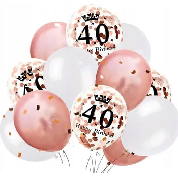 Balónek BALÓNKY k čtyřicátým narozeninám 40 let RŮŽOVÉ x15