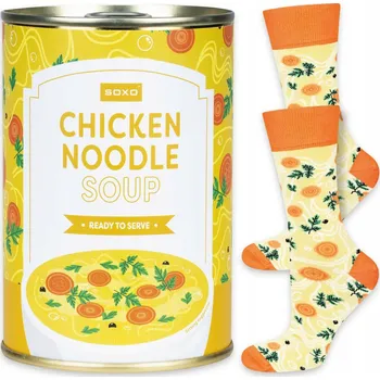 Pánské ponožky SOXO pánské ponožky s motivem polévky Chicken Noodle Soup v plechovce