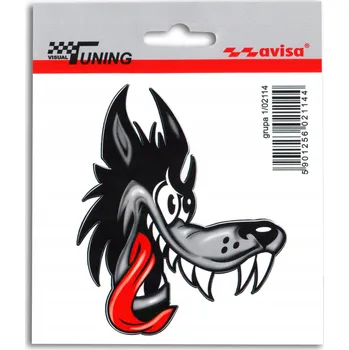 Samolepicí dekorace na vozidlo Samolepka automobilová Avisa Vlk 8 x 10 cm černá