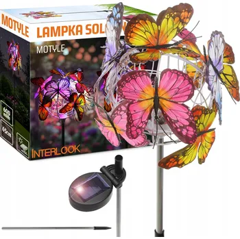 Venkovní osvětlení ZAHRADNÍ SOLÁRNÍ LAMPA LED ZAPICHOVACÍ KVĚTINY MOTÝLI