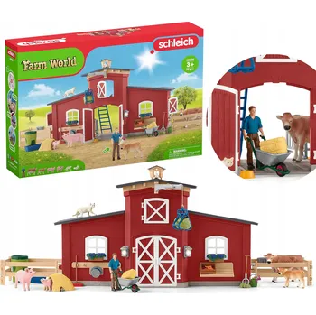 Figurka Schleich Farm World - Velká stodola se zvířátky a příslušenstvím 3+