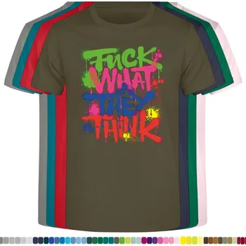 Pánská móda panske-levne-bavlnene-tricko-napis-F**k-What-They-Thing Barva: Khaki, velikost: S