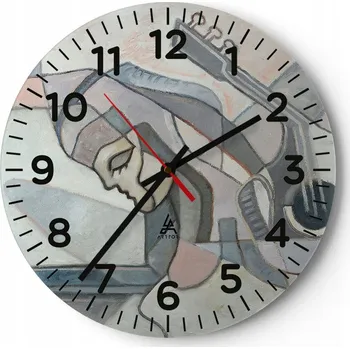 Hodiny Nástěnné hodiny do obýváku 40x40 Abstrakce Kulatý Skleněné hodiny Loft Tiché