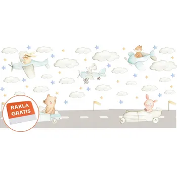 Samolepící dekorace Samolepka na stěnu dla dzieci samoloty auta