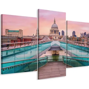 Obraz Obraz Triptych MOST Katedrála Londýn 3D Efekt 60x40