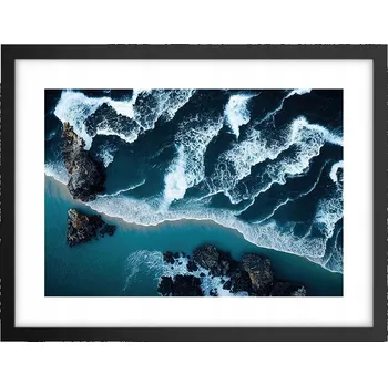 Obraz Obraz plakát v černém rámu do obýváku 40x30 útes foto plakáty na zeď