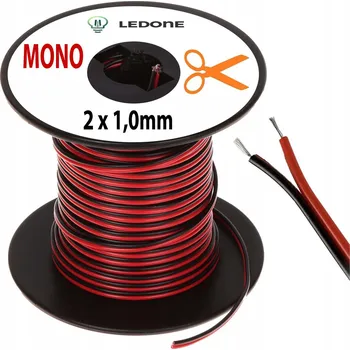 LED páska Kabel 1m 2-žilový barevný pro LED pásky MONO 2x 1,0mm na metry CCA