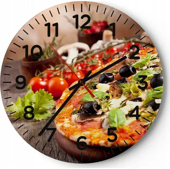 Hodiny Kuchyňské nástěnné hodiny 30x30 Gastronomie Moderní skleněné hodiny Tiché