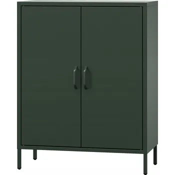 Komoda Kovová skříňka komoda na nožičkách, Moderní JAN NOWAK Vito: lahvově zeleň