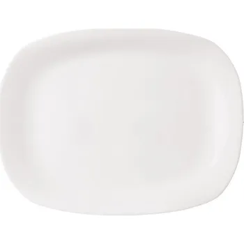 Talíř Skleněný podnos BÍLÝ obdélníkový talíř na chuťovky, předkrmy a jídla 28 cm