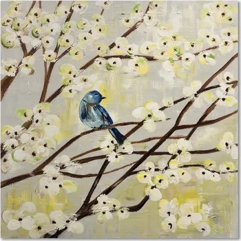 Obraz Tištěný obraz 50x50 Malovaný pták na stromě