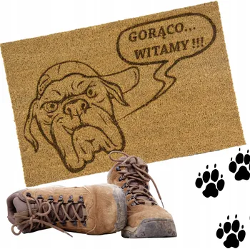 Rohožka ROHOŽKA PŘED DVEŘE PES SRDEČNĚ VÍTÁ KOKOSOVÁ