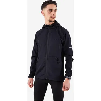 Pánská větrovka KIPRUN Pánská běžecká větruodolná bunda Run 100 S ČERNÁ