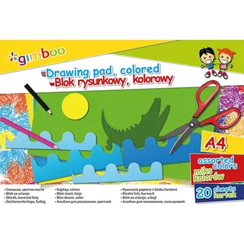 Sešit Barevný kreslicí blok Gimboo A4, 20 listů