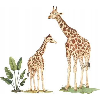 Samolepící dekorace NÁLEPKY NA ZEĎ PRO DĚTI ŽIRAFY SADA SAFARI