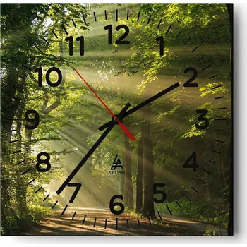 Hodiny Nástěnné hodiny do obýváku 40x40 Krajina Bezhluczne Skleněné hodiny Tiché